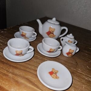 Vintage Battat Miniature Teddy Bear Child's Play Toy Tea Incomplete Set!